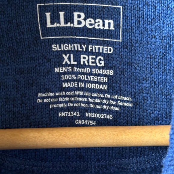 Men’s LL Bean Full Zip Sweater Fleece - Size XL - Blue - Picture 7 of 10